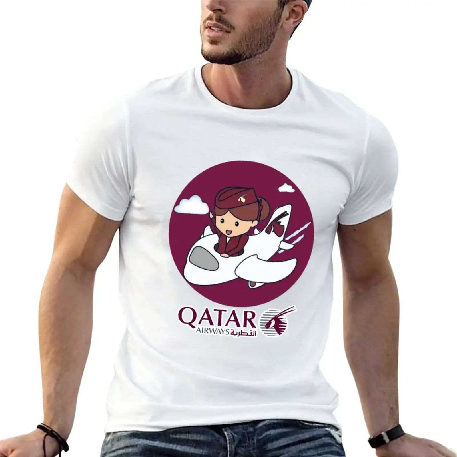 qatar airways T-Shirt sweat kawaii clothes big and tall t shirts for men