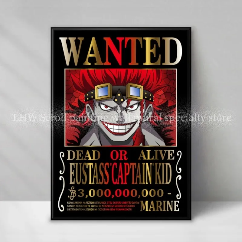 Famous Anime ONE PIECE Wanted Black Decorative Painting Living Room Bedroom Entrance Wall Background Birthday Gift Part 1 view 4