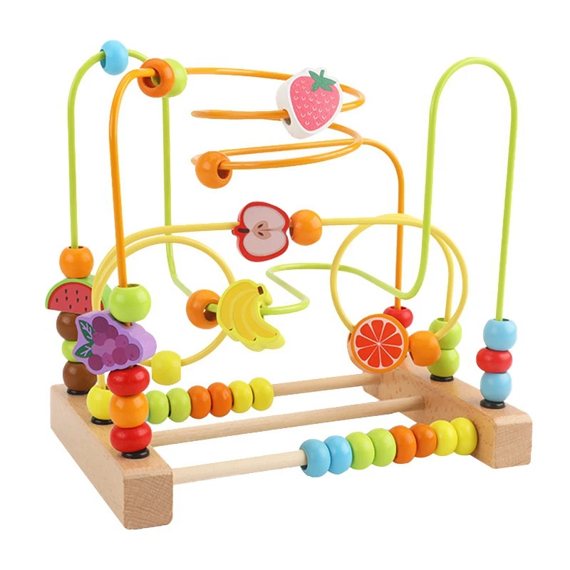 

Wooden Maze Circles Around Beads Abacus Math Puzzle Toys For Kids