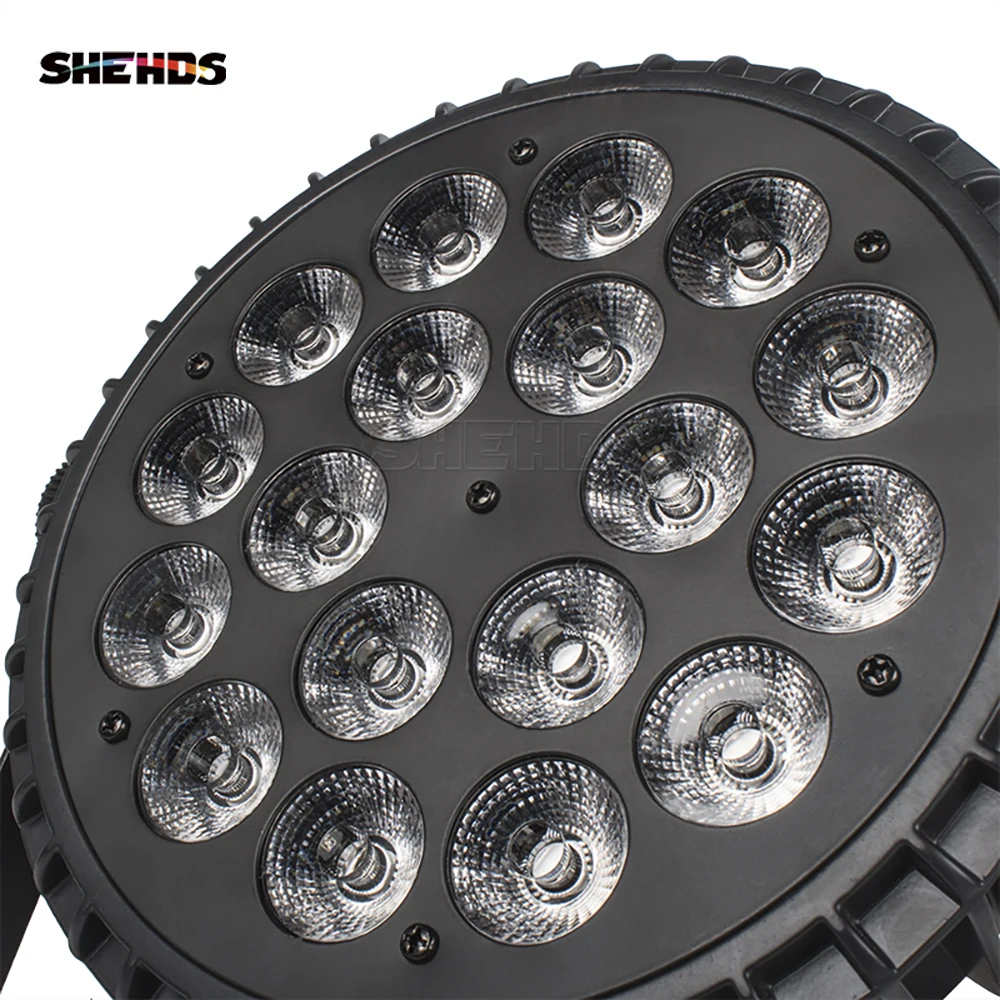 SHEHDS LED 4pcs 18x12W RGBW/18x18W RGBWA+UV Flat Par Lighting Aluminum Alloy DJ Disco Stage Equipment Christmas Decoration