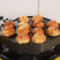 12 Holes Aluminum Alloy Takoyaki Pan Takoyaki Maker 18 Holes Chibi Maruko machine Baking Forms Mold Pan Octopus Baking Machine