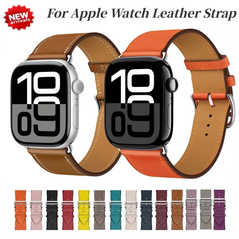 

Premium Leather Strap For Apple Watch Band 45mm 44mm 49mm 42mm 46mm Bracelet Wristband iWatch Series Ultra 10 9 8 7 6 5 4 Belt