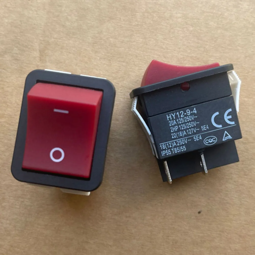 HY12-9-4 Rocker Switch 20A AC250V IP55 Waterproof 4 Pin DPST For Table Saw Welding Machine Woodworking Tool Power Replacement
