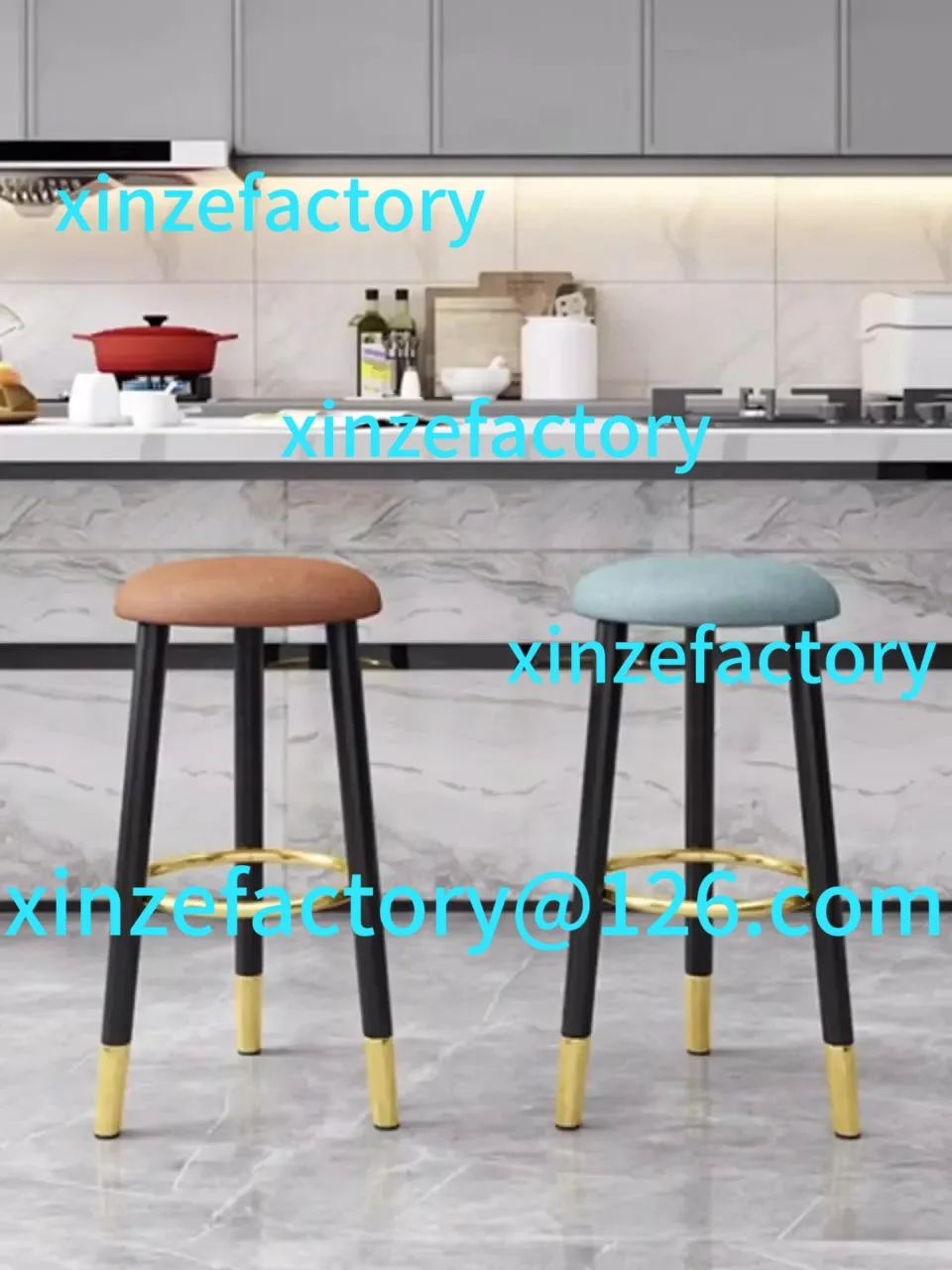 

Customizable Round bar office home rest chair fashionable simple high stool