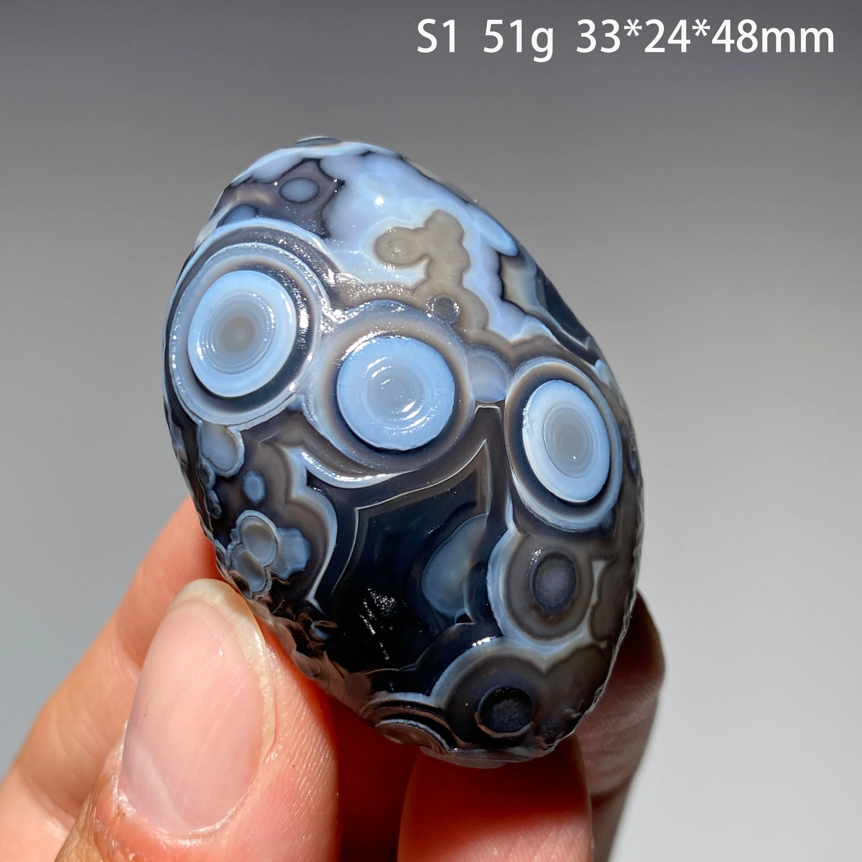 Natural Sardonyx Black Agate Alxa Gobi Eye Crystal Mineral Specimen Chakra Reiki Healing Stone Home Garden Decor Collection Gift