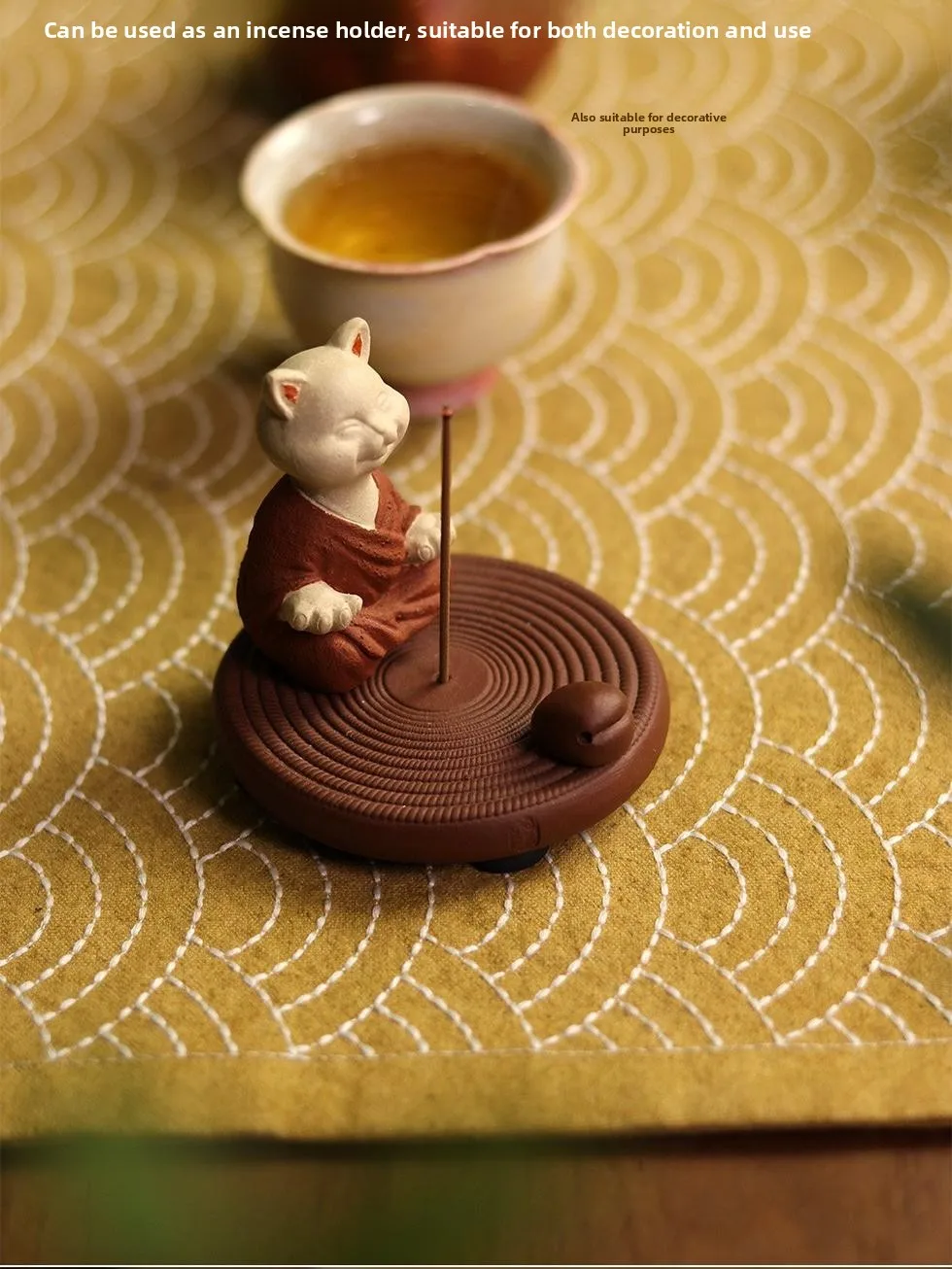 

Handmade Purple Clay Tea Pet Dog Cute Sitting Mobile Phone Stand Tea Table Decoration Tea Set Accories Cartoon Ele...