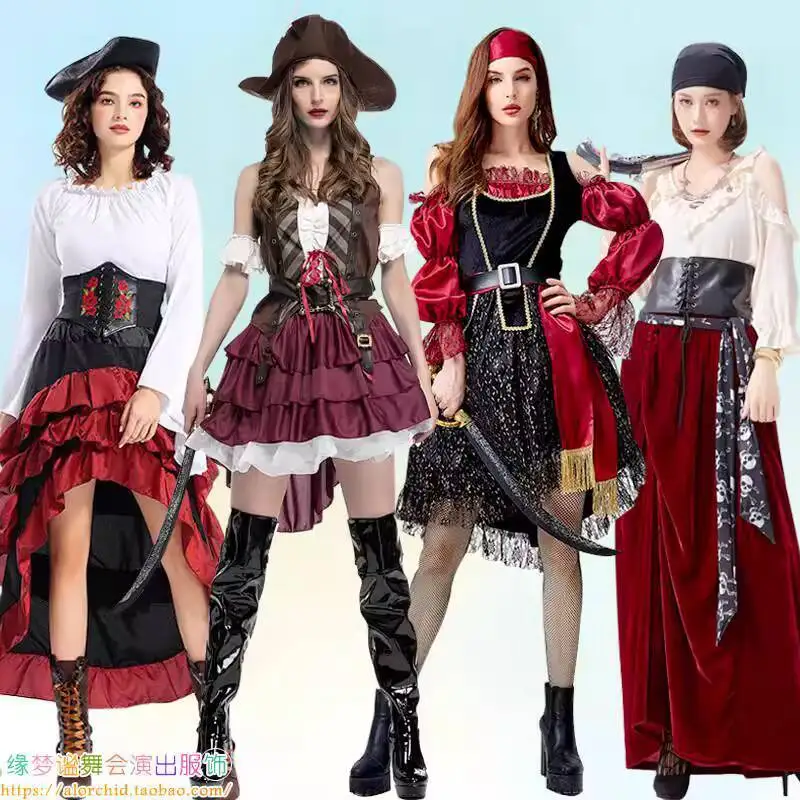 

Костюм на Хэллоуин, наряд для вечеринки, костюм капитана карибского пирата для взрослых, женский костюм для косплея