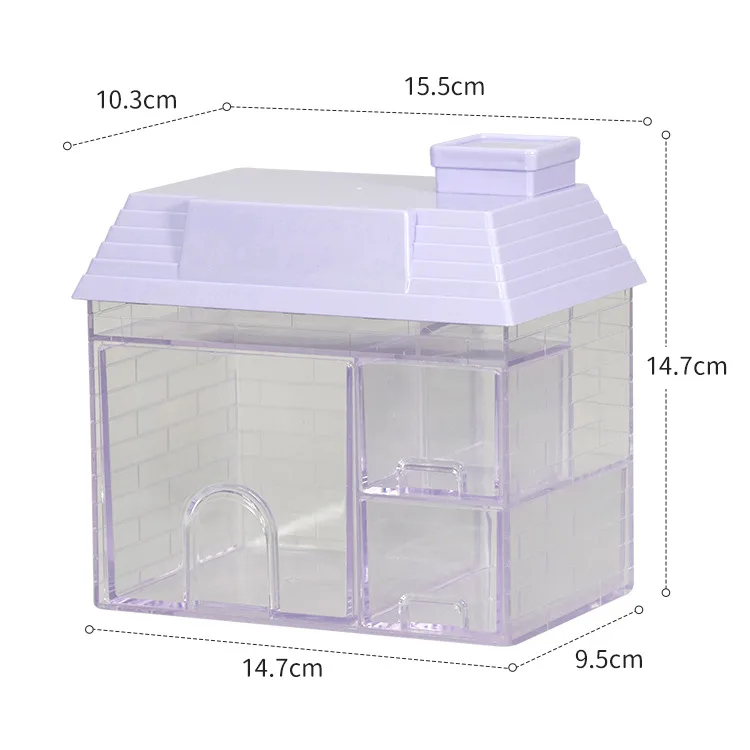 Storage Pen Holder Cartoon Creative Transparent Square Storage Box Minimalist Desktop