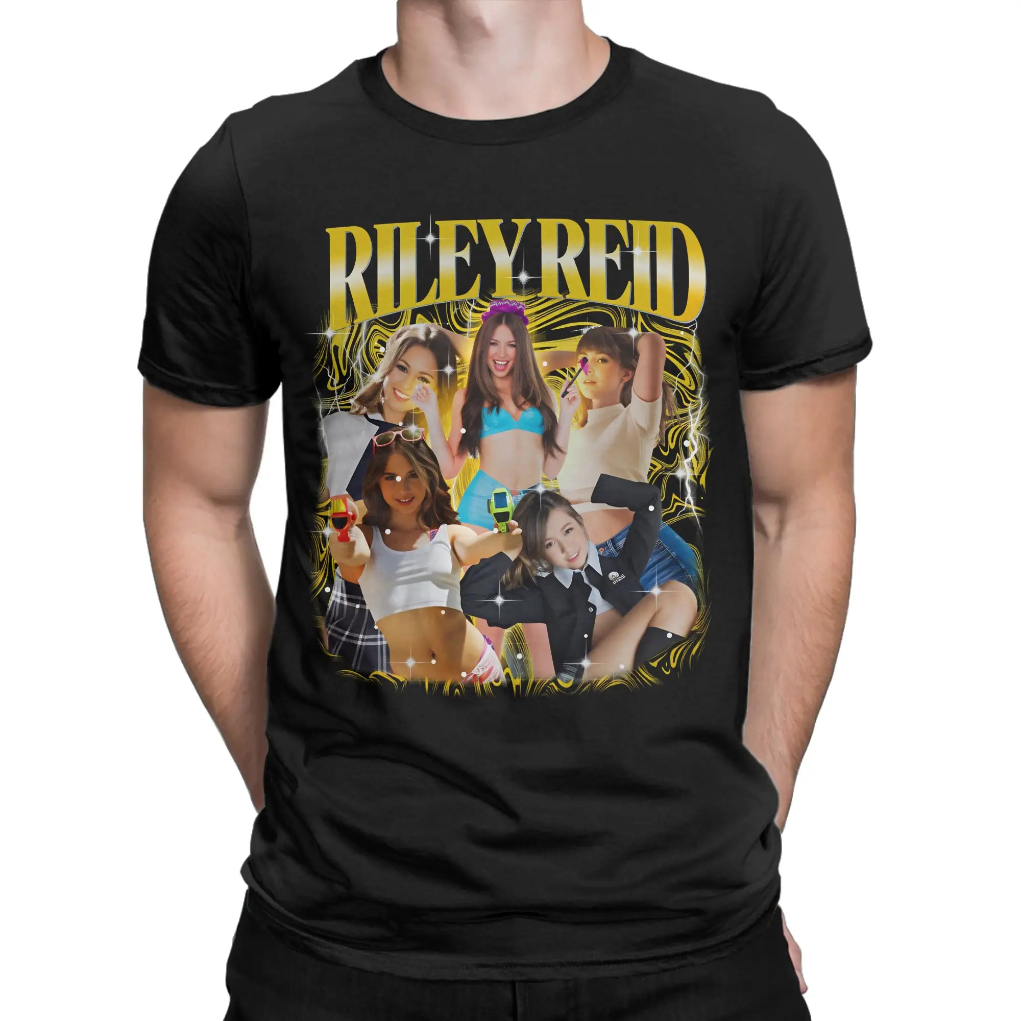 Vintage Riley Reid Movie Actor T-Shirts Men Women Crew Neck Cotton T Shirts  Short Sleeve Tees Gift Idea Clothes