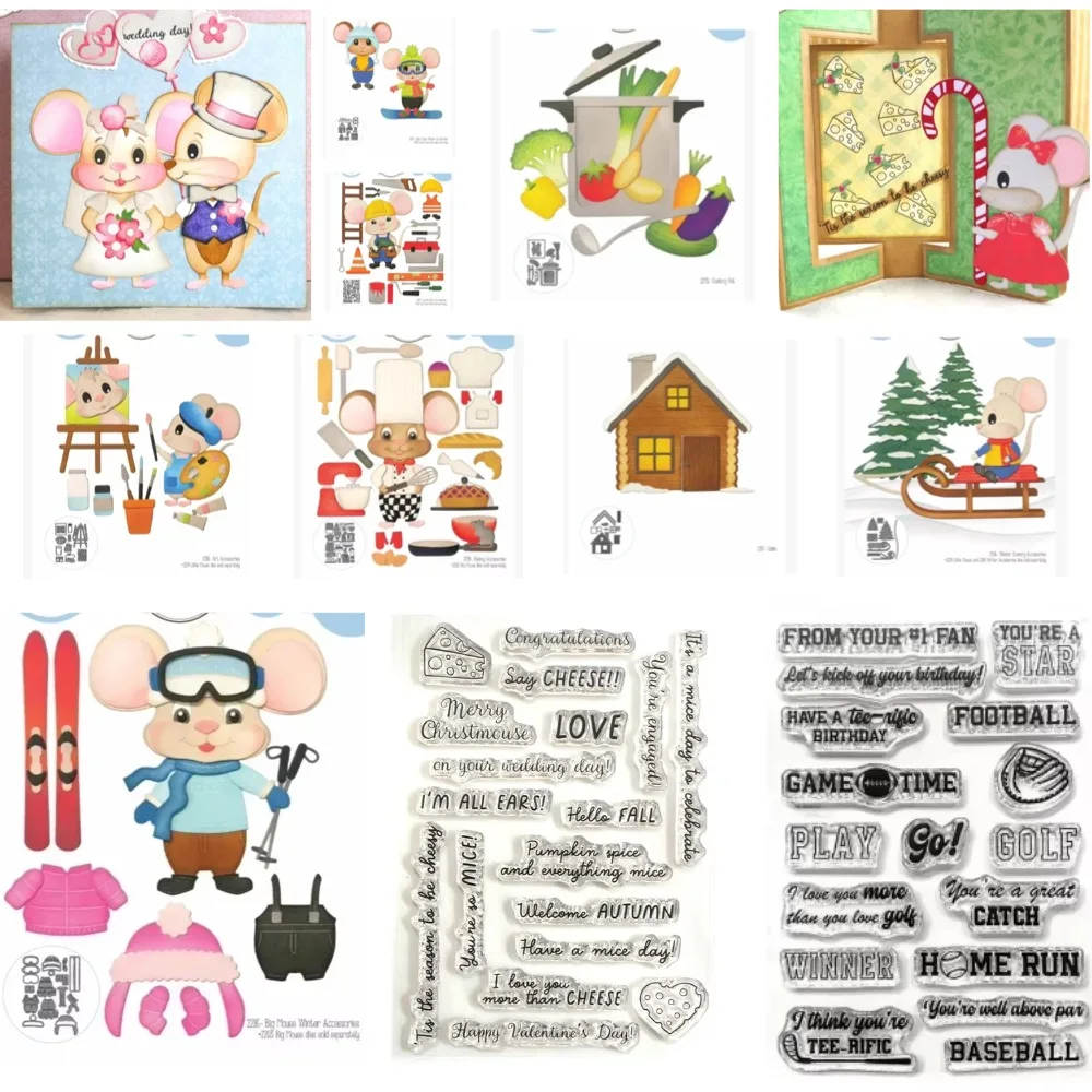 Maus-Motiv Metall-Stanzformen Scrapbook-Tagebuch-Dekoration Schablone Prägevorlage DIY Grußkarte Handgemacht 2025 NEU