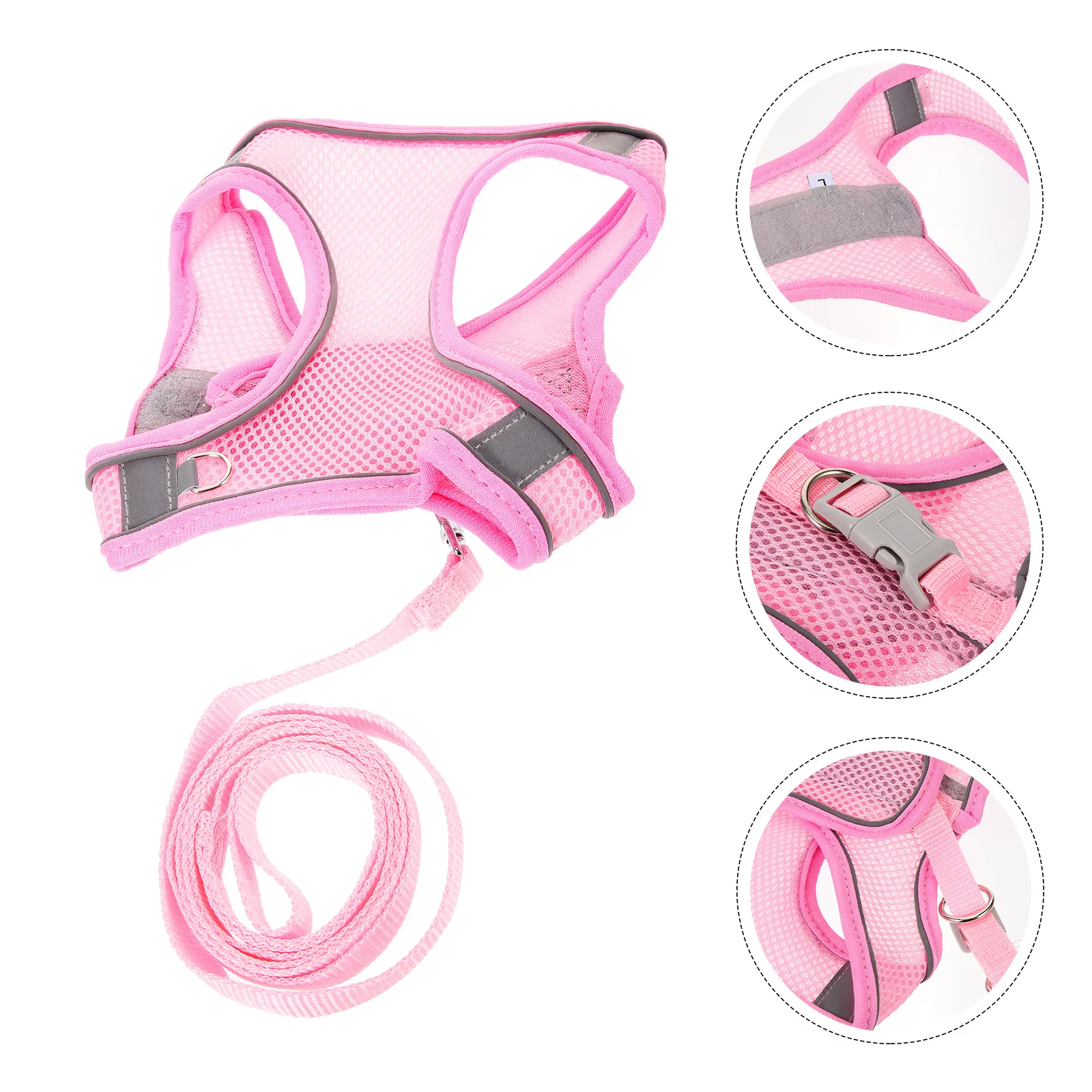 

1 Set Pet Dog Harness Leash Set Adjustable Reflective Harness Outdoor Walking Training Durable Summer Dog Leash Comfortable