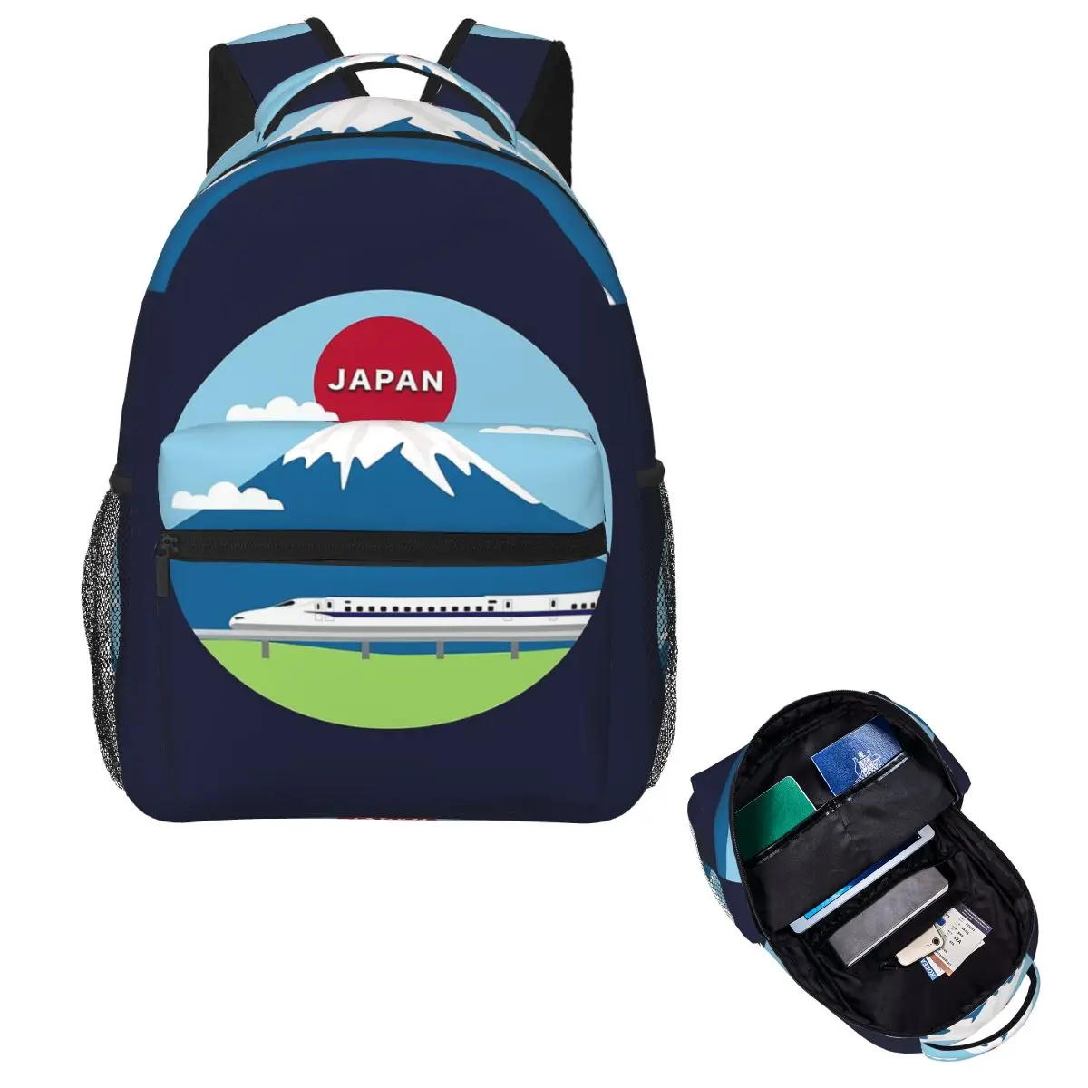 Japanese Shinkansen Bullet Trains Student Backpack School Bag Hiking Travel Daypack for Boys Girls Fashion Bookbag Shoulder Bags
