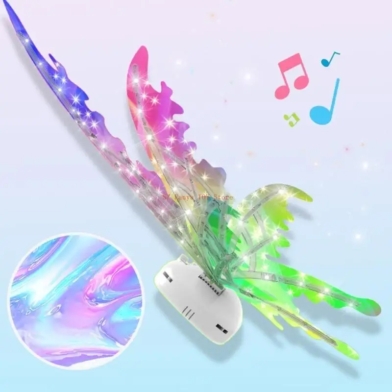 96GC Electric ButterflyWing for Girl LED Flying Princess Fairy Wing Dress Up Costume Children School Dance Play Props