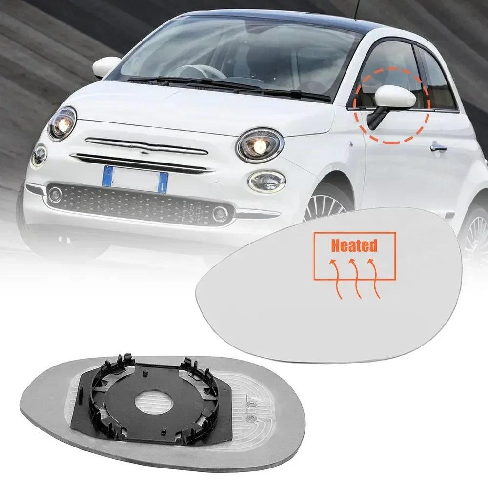 

1set For Fiat 500 500c 2007-2023 Wing Mirror Glass Pair Left & Right Hand Door Side Heated Exterior Parts Automobiles Car Mirror