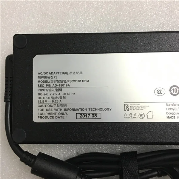 Original FOR SAMSUNG 19.5V 9.23A PSCV181101A 180W Laptop Charger AC adapter supply BA44-00352A PA-1181-96 AD-18019A NP850XAC