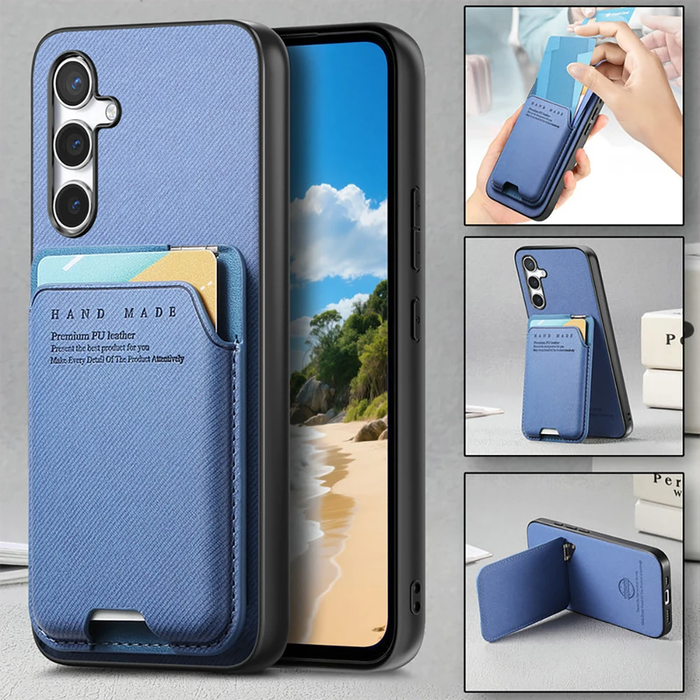 

Luxury Case For Samsung Galaxy A07 A17 A06 A16 A26 A36 A56 5G Leather Card Back Cover For Galaxy A56 A 36 26 16 06 07 A17 Funda