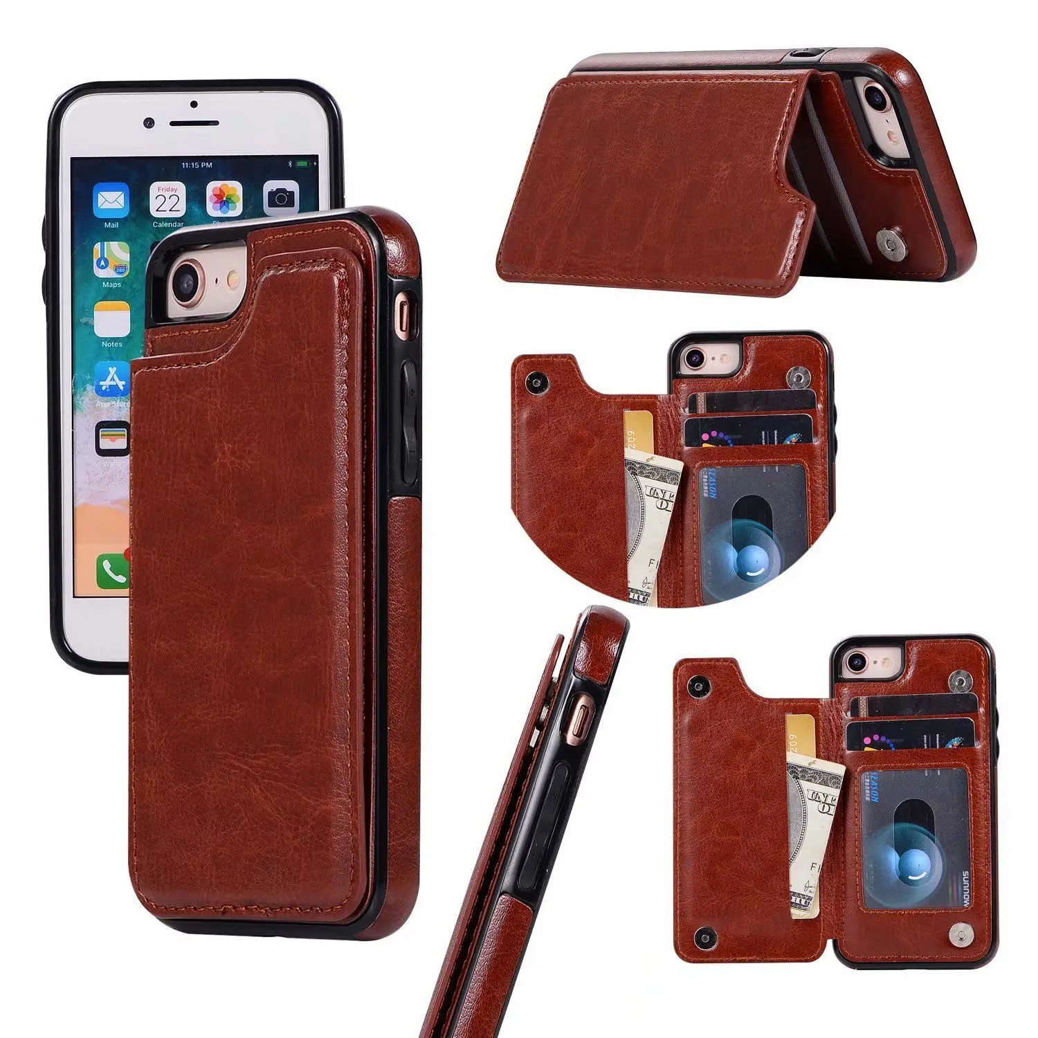 iPhone15plus case iPhone12 leather case iPhone7 Plug-in card iPhone15 case iPhone11 Drop resistant iPhone14 case iPhone13