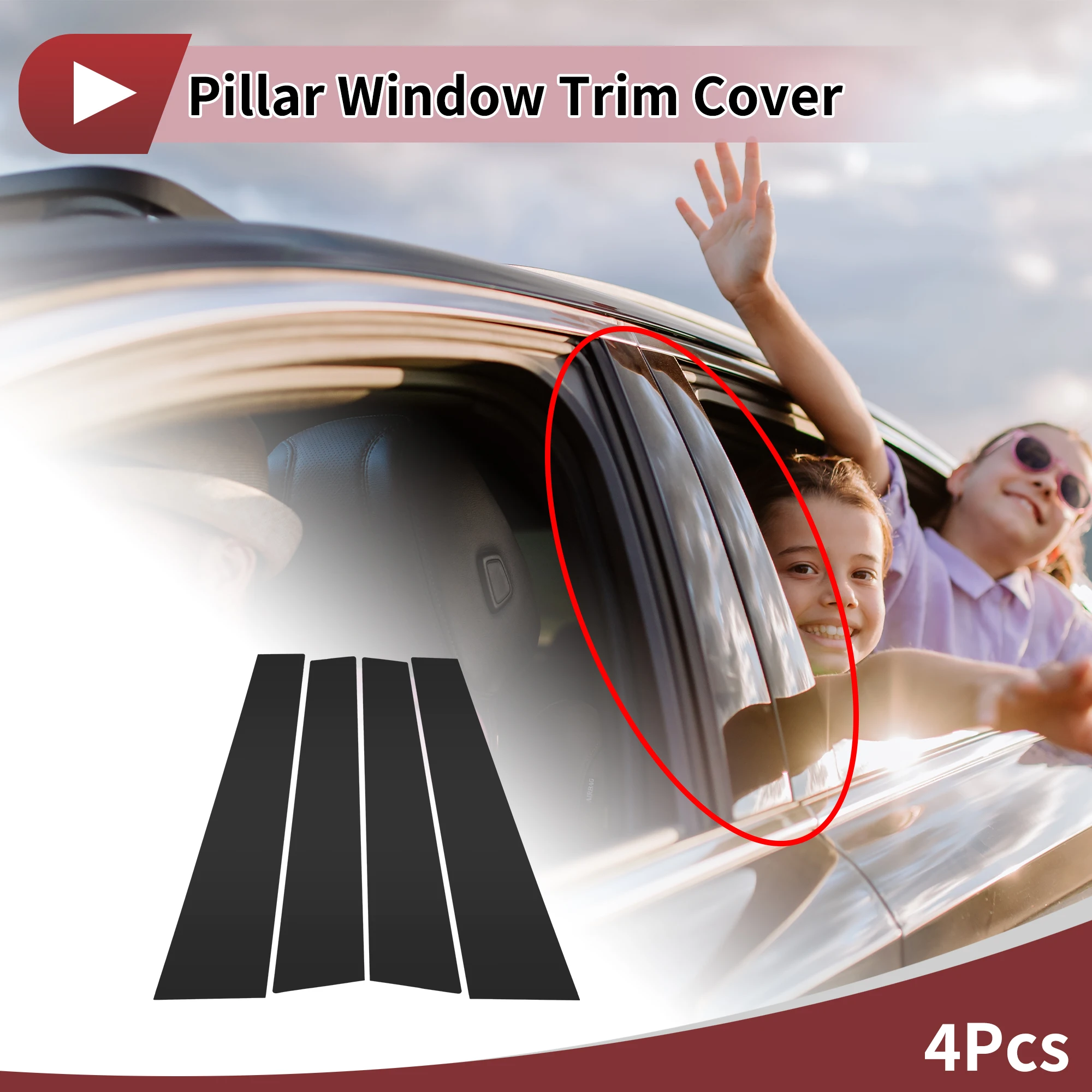 

UXCELL Door Pillar Window Trim Front Rear Left Right for Porsche Cayenne 2003-2009 Anti Scratch Sticker Black 4 Pcs