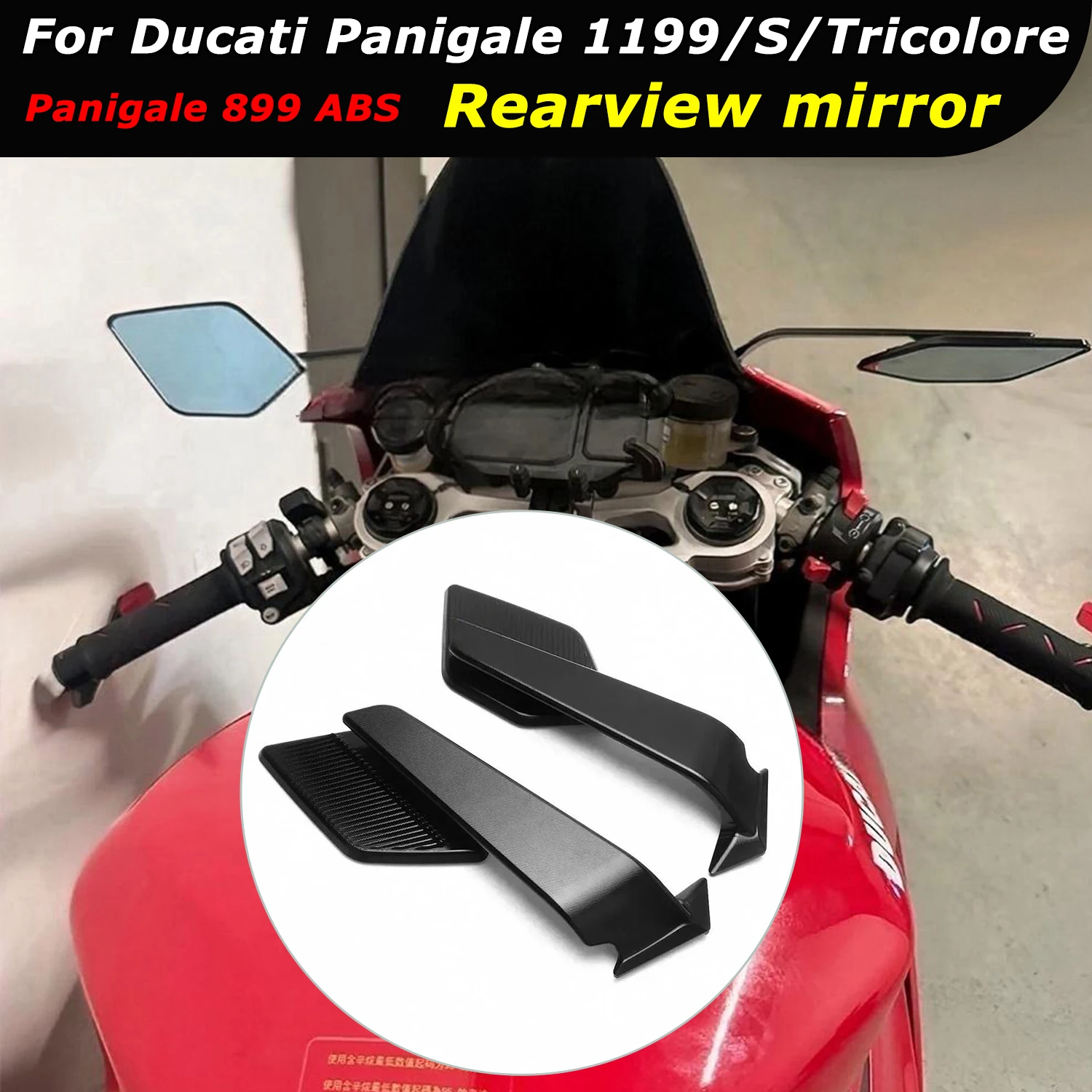 Rearview Mirror Motorcycle Wind Wing Adjustable Rearview Mirror For Ducati Panigale 899ABS 13-15 PANIGALE 1199 S Tricolore 12-14