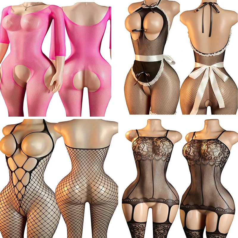 Women's Nightgowns Sexy Summer Lingerie Pajamas Transparent Erotic Fantasy Bodystockings Intimate Underwear Porno Nightdress