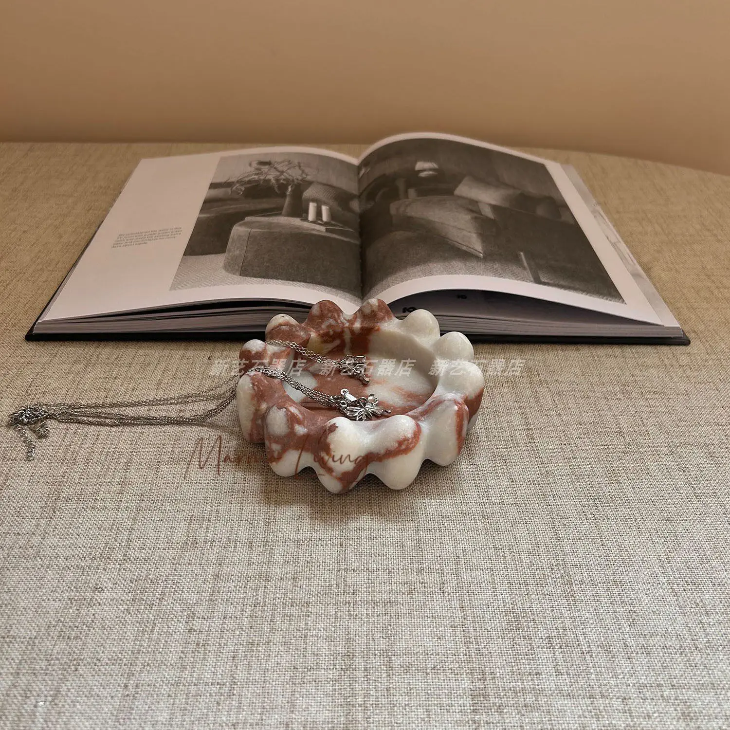 

Modern Marble Jewelry Tray Bobble Catchall Luxury Bedroom Decor Unique Shape Desktop Organizer