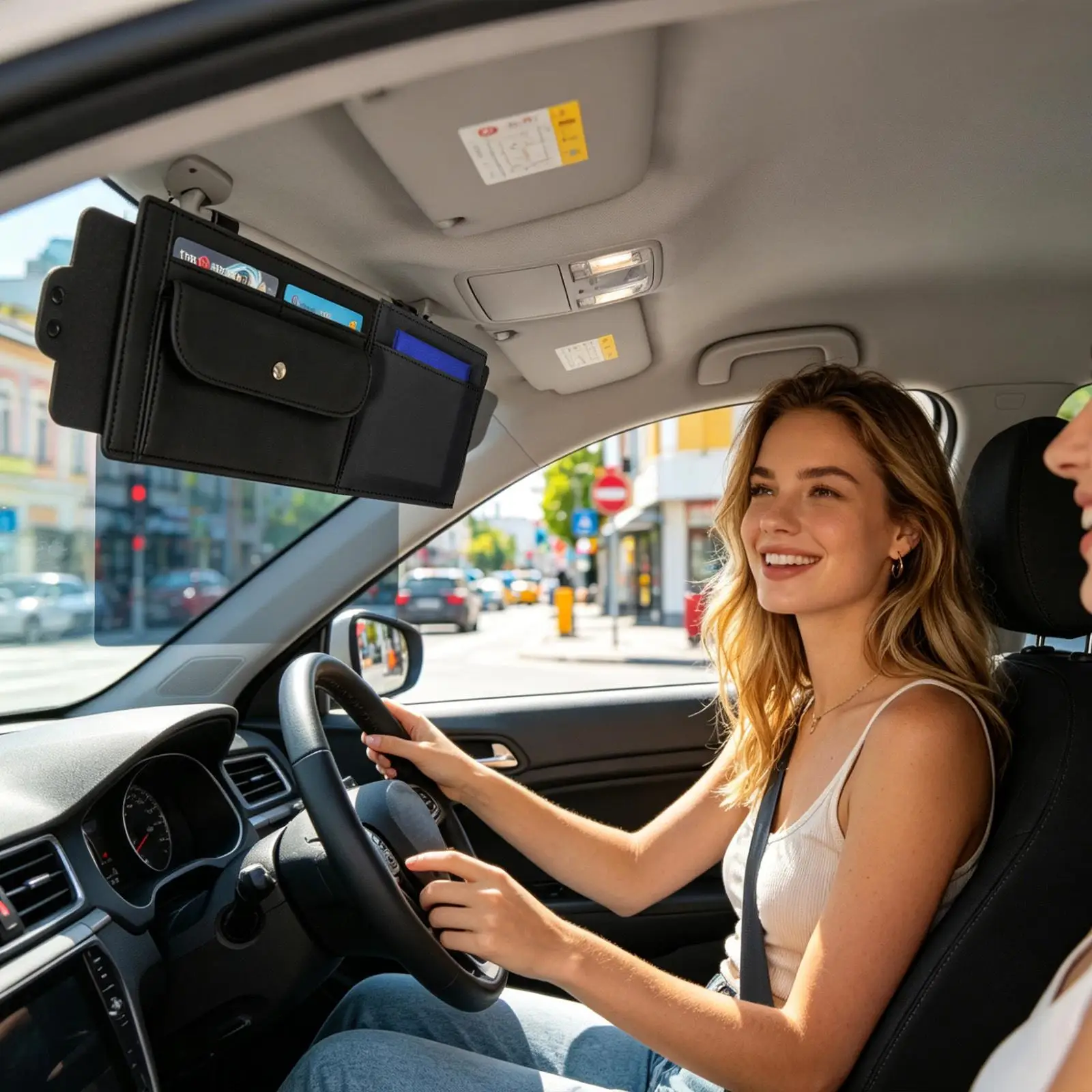 

Car Visor Extender Sun Blocker With Mirror And Card Slot Anti-Glare Attachment Foldable Car Visor Extension For Safe Driving