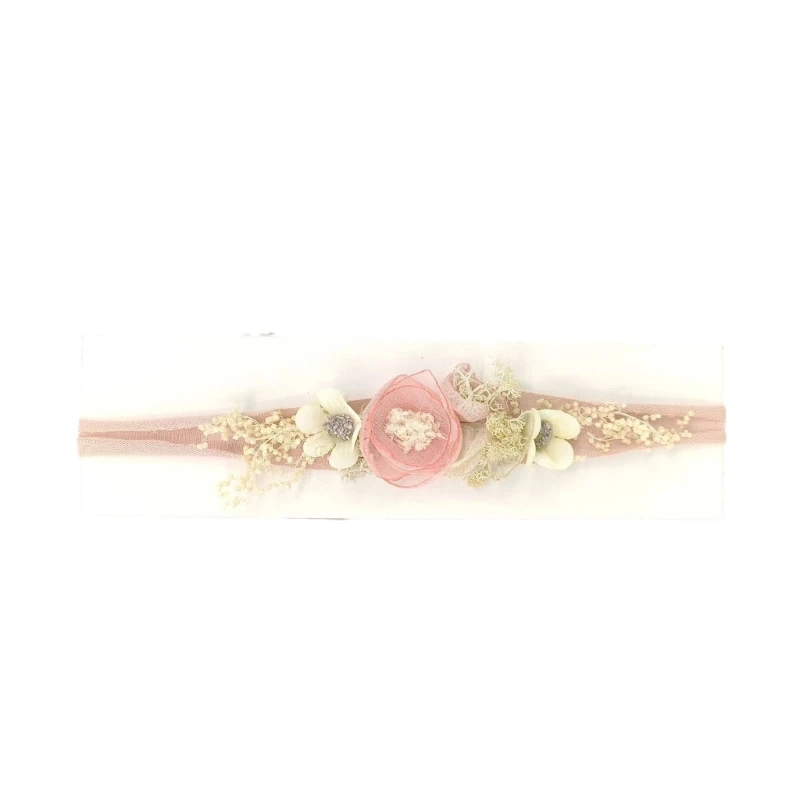 Headband flor ajustável para recém-nascidos, acessórios de fotografia, Headwear artesanal, adereços fotográficos, princesa, infantil, bebê, 0-1t