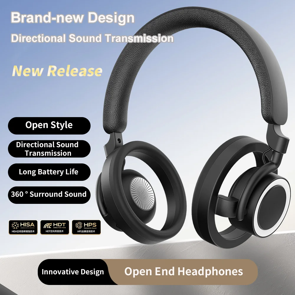 Open Style Headset Wireless Bluetooth Light Weight Directional Sound Transmission Stereo Sound Rechargeable Sport BT Earphone