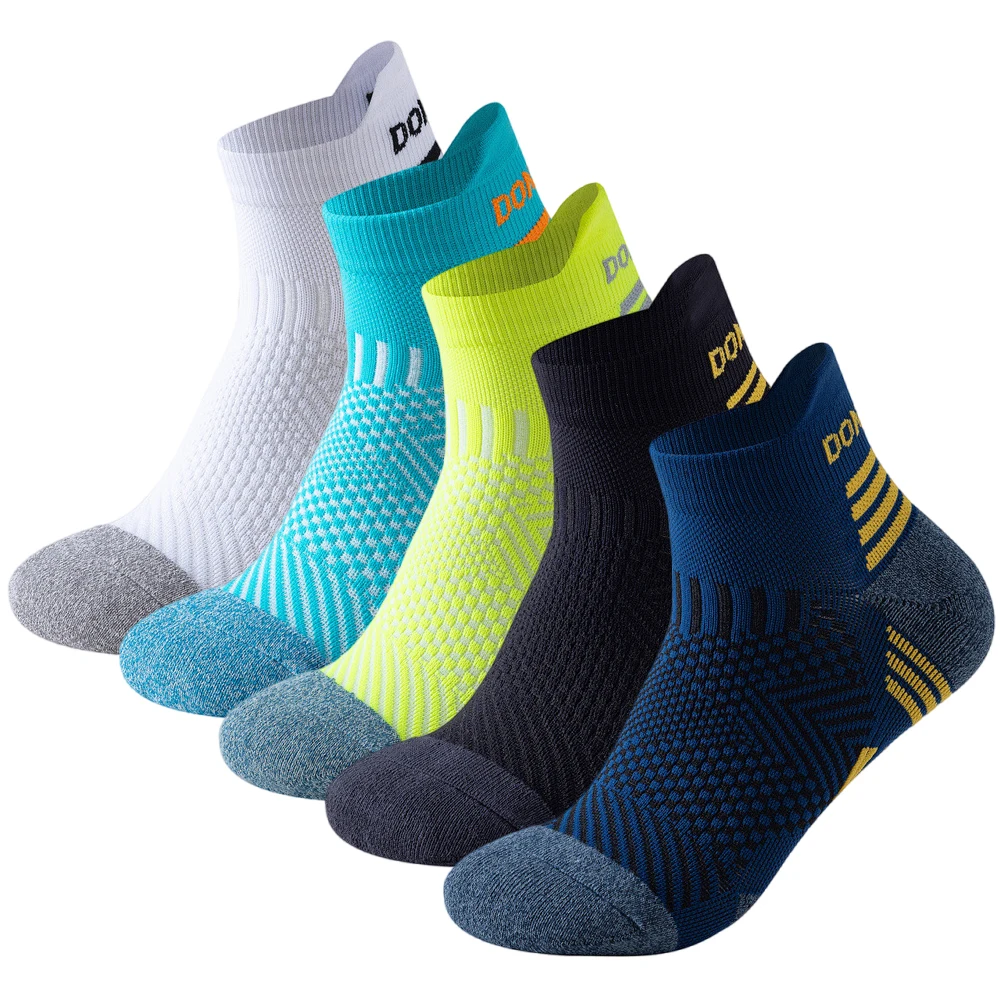 5 Pairs Marathon Running Sock Men Women Sports Fitness Thickened Cushioned Short Tube Low Cut Boat Ankle Socks