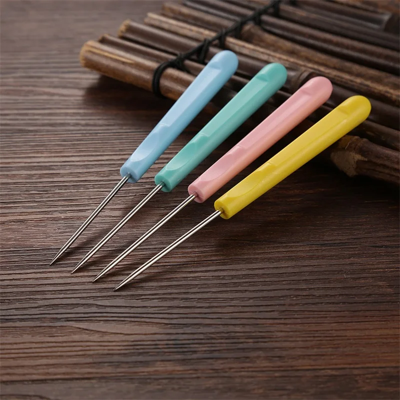 4pcs/set Mixed Colors Die Pick Paper Piercing Tool Plastic Handle Die Pick for DIY Paper Rolling Curling Quilling Needle Pen