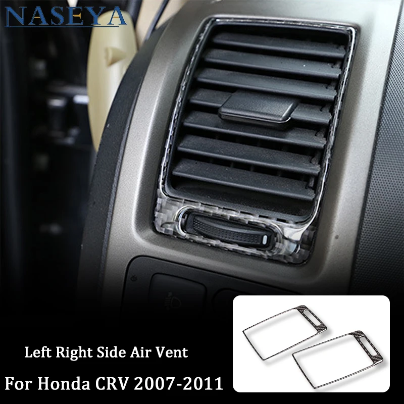 

For Honda CRV 2007 2008 2009 2010 2011 Carbon Fiber Stickers Car Interior Left Right Side Air Vent Frame Decorative Accessories