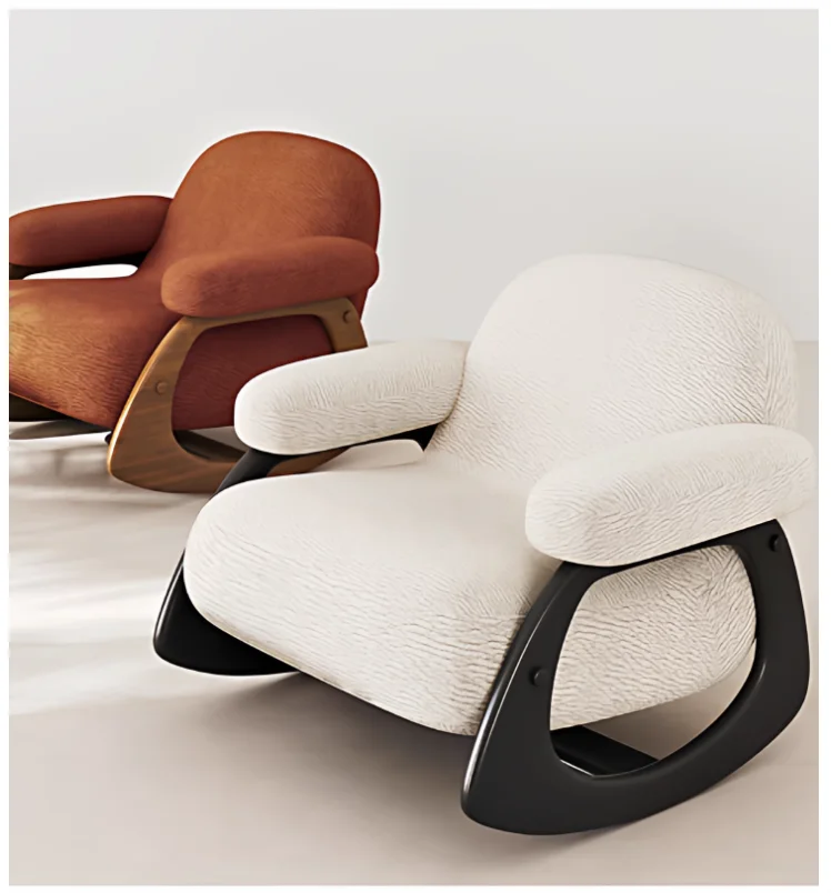 

@Scandinavian Minimalist Accent Chair Luxury Leisure Armchair Home Balcony Creative Living Room Furniture Lazy Rocking Chair