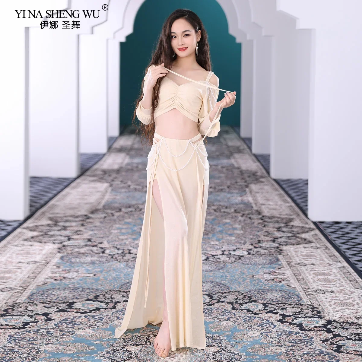 

Belly Dance Practice Clothes Set Oriental Dance Practice Clothes Sexy Suit Long Skirt Female Professional Performance Suit New