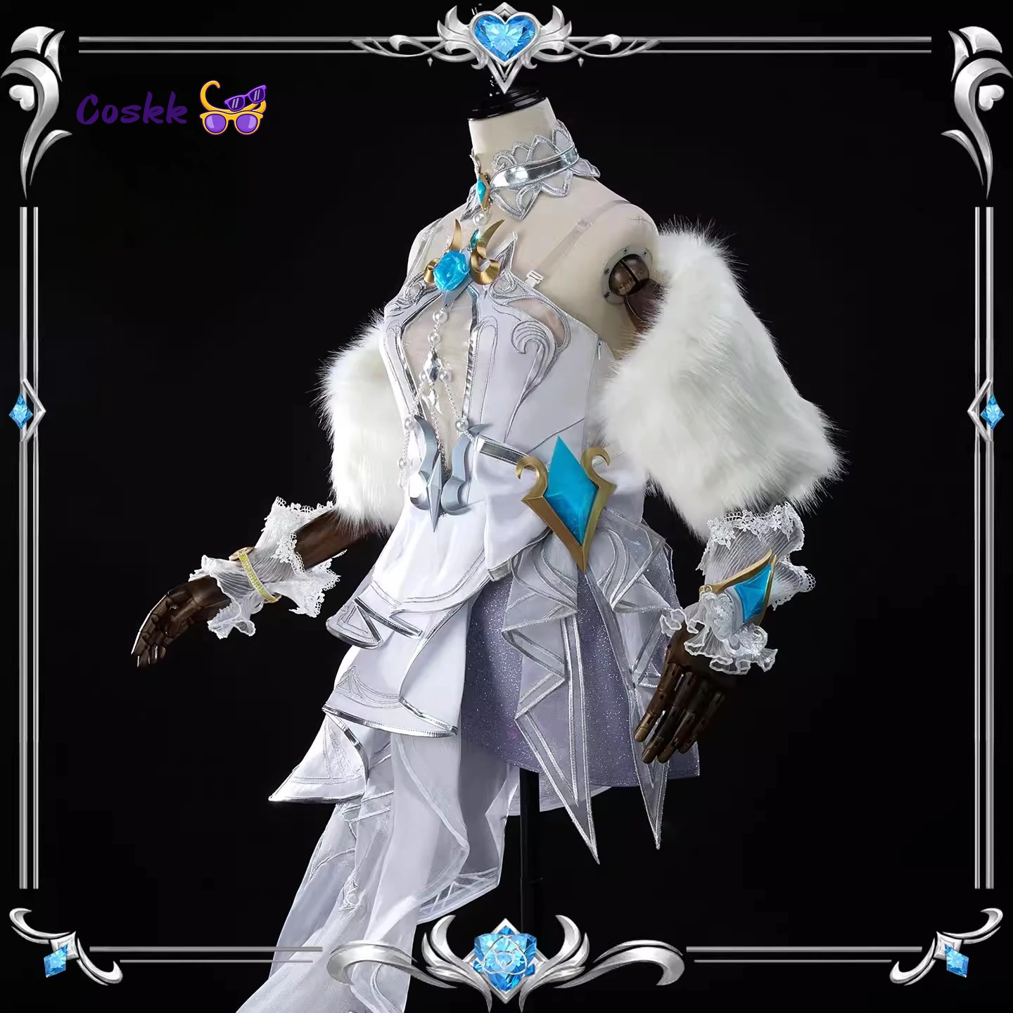 Game Crystal Rose Ahri‌ Cosplay Costume Women Colorful Dress Carnival Halloween Christmas Anime Role Play Outfit - view 3