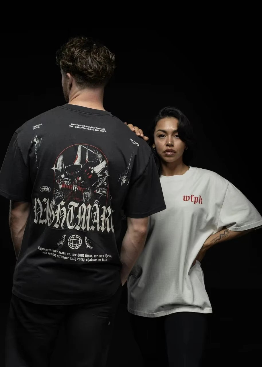 2026 new New Fearless Graphic T-Shirt Nightmare GYM Daily Fitness Can Wear Cotton T-shirt To Absorb Sweat and Breathe