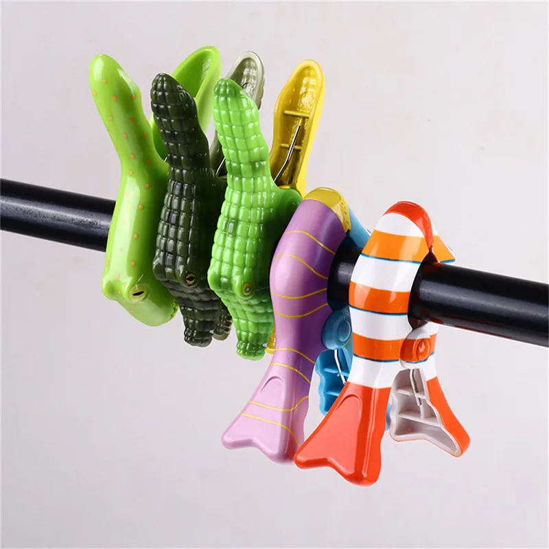 Plastic Beach Towels Clips For Sunbeds Sun Lounger Animal Decorative Clothes Pegs Pins Large Size Drying Racks Retaining Clip