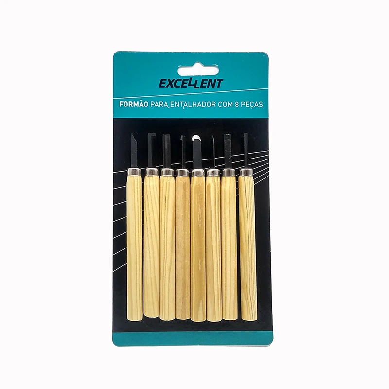 Mini Craftsman Formon Set Wood Carving Resin Gypsum Clay Carving Carving with 8 Pieces