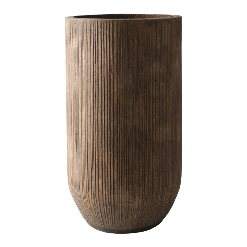 Nordic Flower Pot Extra Large Size Magnesium Mud Material Living Room Floor Retro Green Plants Planting Trees High And Deep Flow