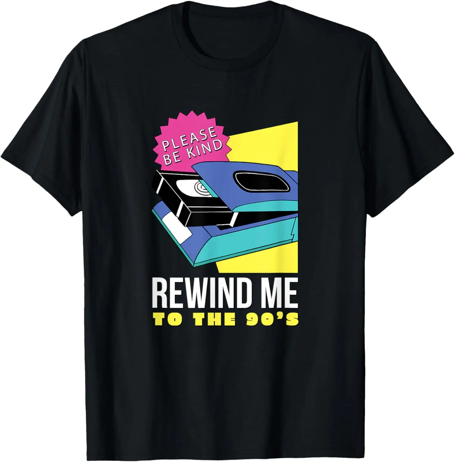 Rewind Me to the 90s Cool Retro Video Tape Graphic T-Shirt