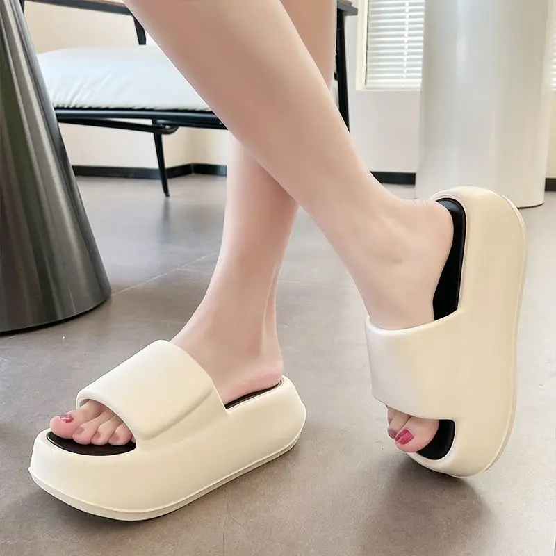 새로운 24시간 배송 무취 EVA 슬리퍼 여성 여름 하이 청키 슈즈 여성 하이 플랫폼 클로그 슬리퍼 여성 키높이 신발