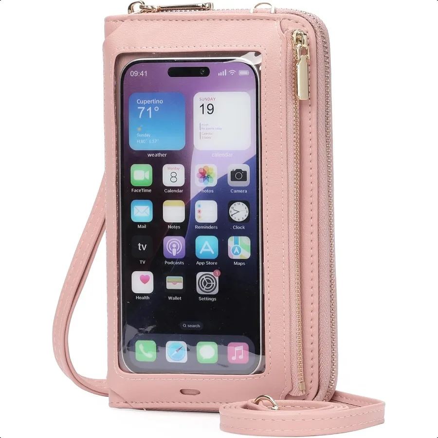 

GOIACII Phone Purse Crossbody Bags for Women Small Travel Wallet Touch Screen RFID Blocking