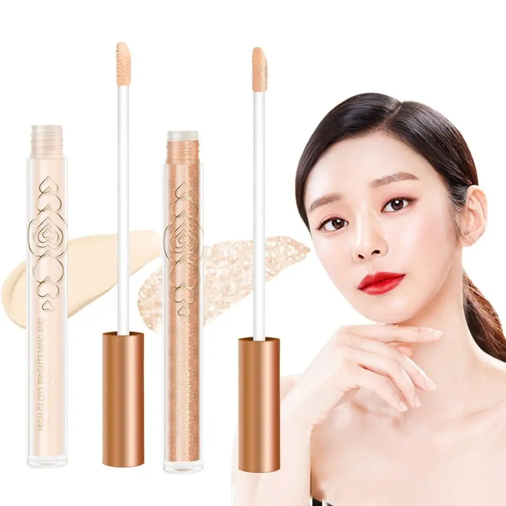 Ilumina la piel, corrector líquido para ojos, tono cálido, resistente al agua, resaltadores mate, sombra de nariz, cosméticos para belleza de mujeres