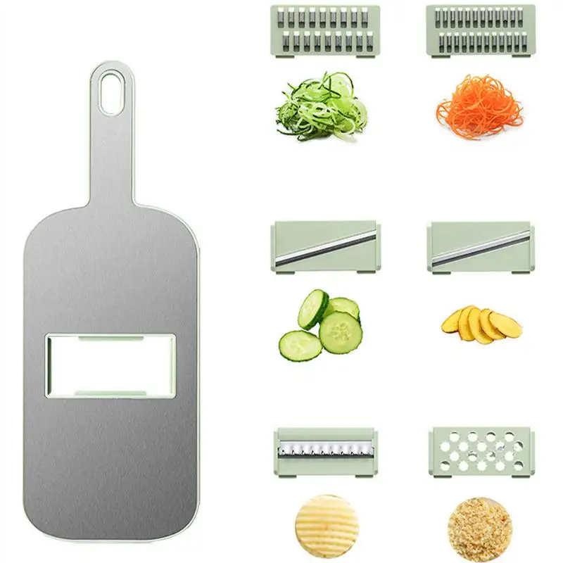 Vegetable cutter Multifunctional vegetable cutter with 6 detachable cutter clear container for onion easy to use kitchen gadgets