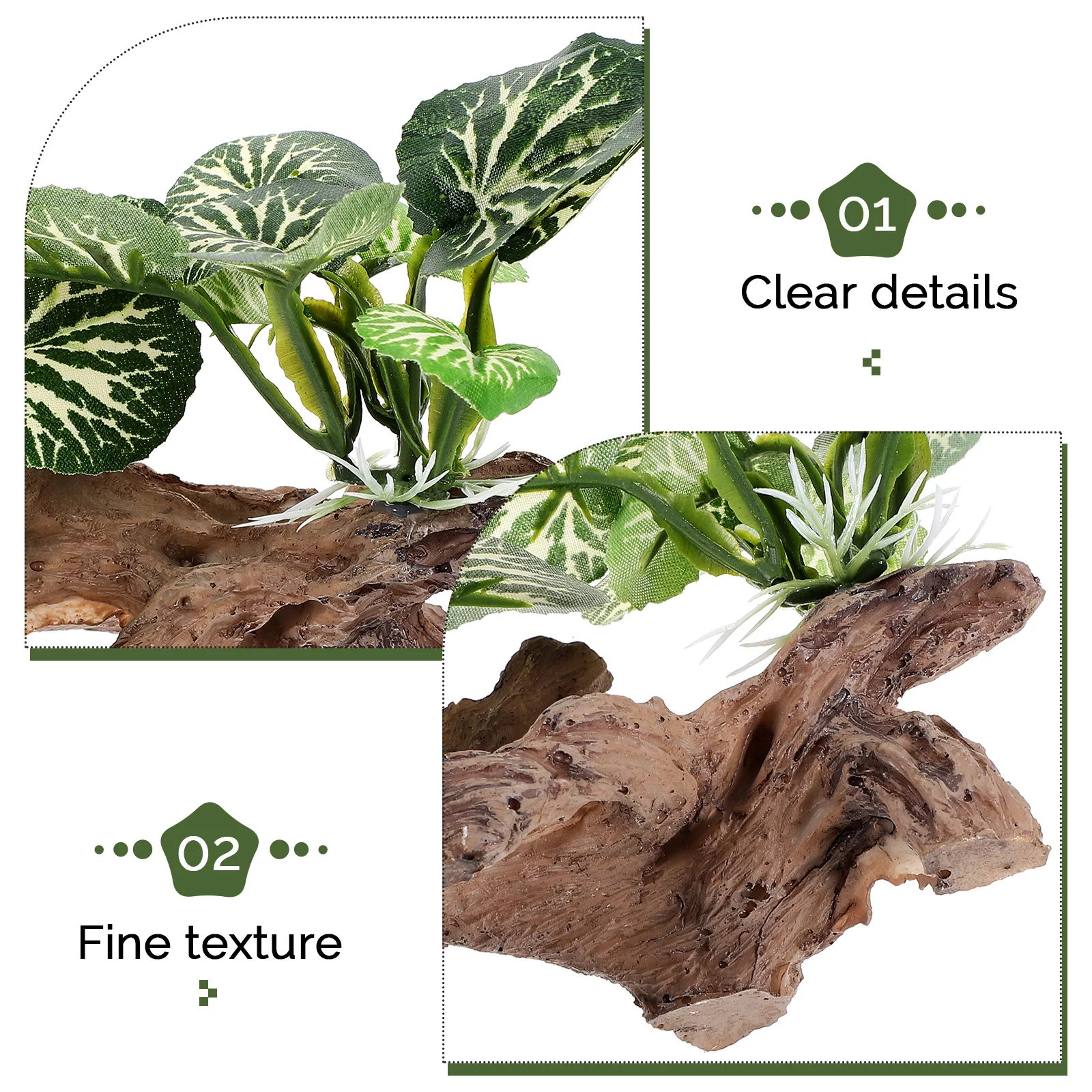 

Realistic Aquarium Trunk Decor Landscape Simulation Plant Decoration Tall Large Accessories Hideout Cave Plastic Wood For Tank