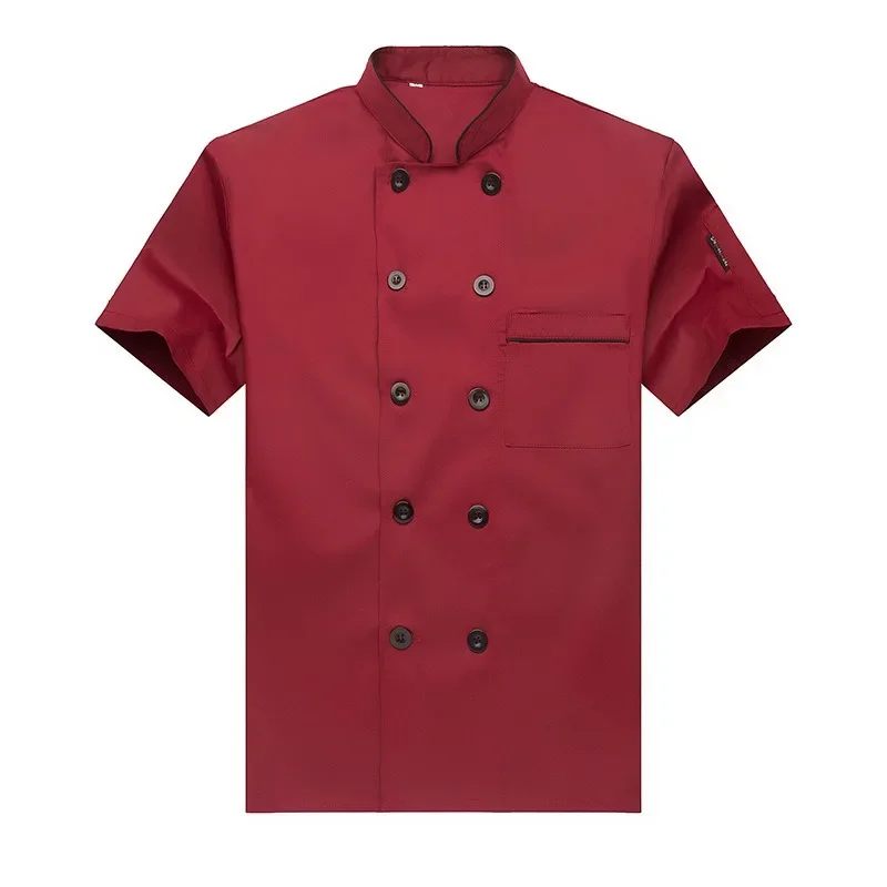 Breathable Short Sleeve Chef Uniform for Men in Solid Color for Restaurant, Hotel and Kitchen