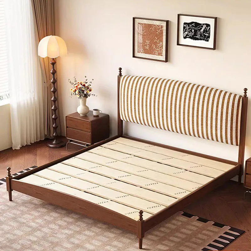 &Space Saving Bedroom Massage Bed Frame Queen Double Modern Storage Floor Safe Design Simple Wooden Muebles Unique Furniture