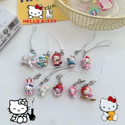 Sanrio Hello Kitty Ciondolo per cellulare Cordino Cartoon Phone Charm Strap Cute Girl Anime Portachiavi Corda appesa Decorazione di gioielli