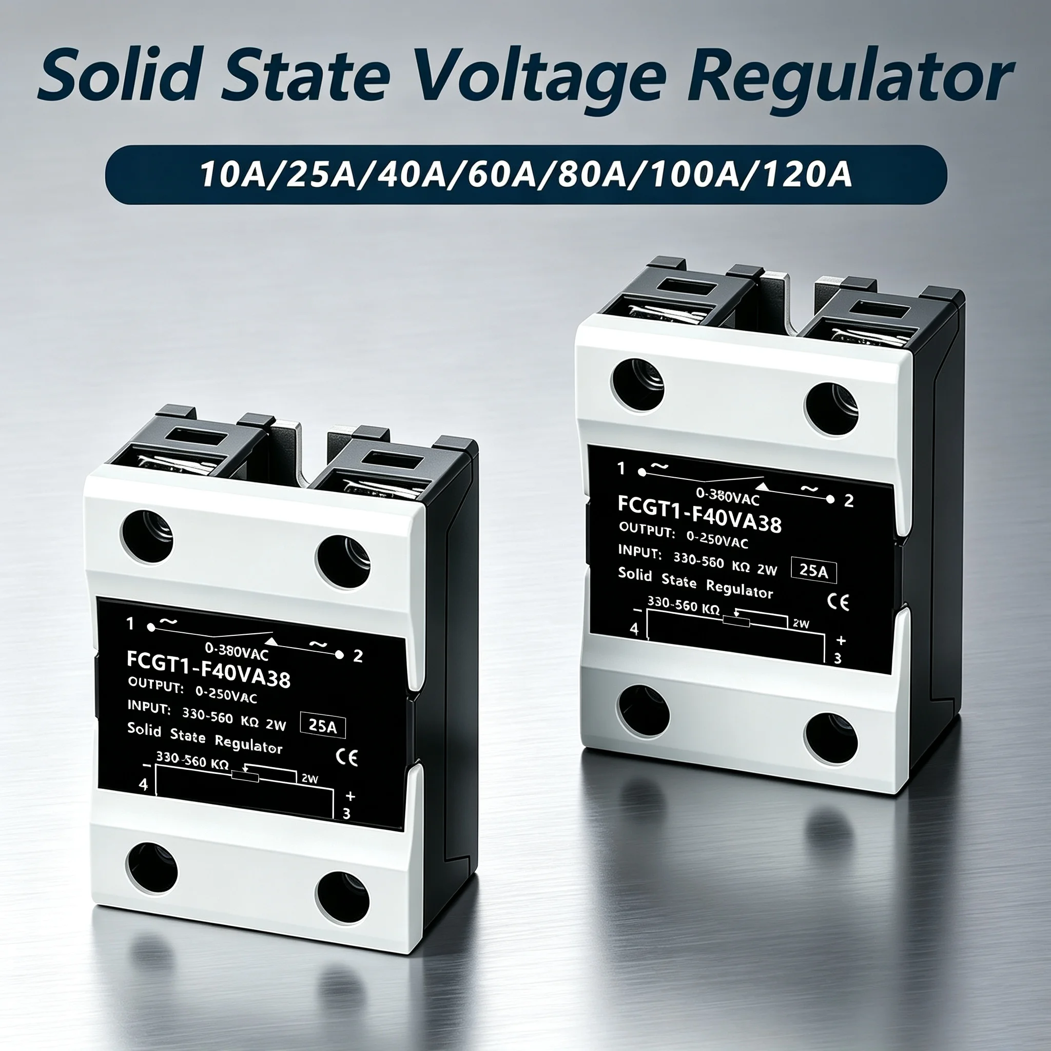 SSR Voltage Regulator 10A 25A 40A 50A 60A 80A 100A 120A VA Type Single Phase Control Solid State Voltage Relay Potentiometer DC