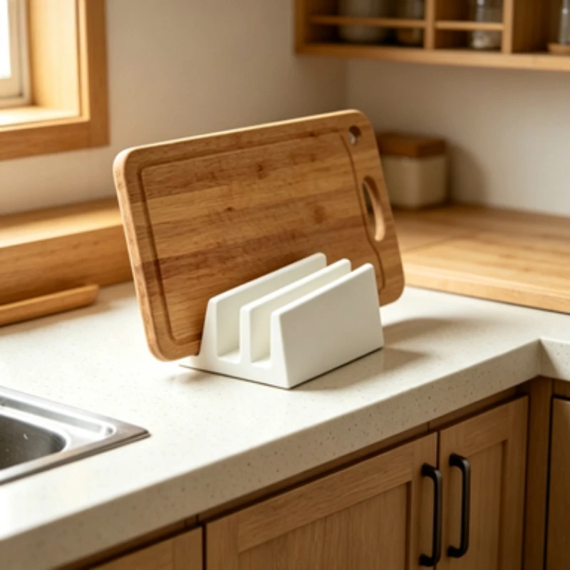 Multi-Tier Cutting Board Organizer Rack, Ventilated Draining Kitchen Counter Storage Holder for Cutting Boards Cooking Utensils