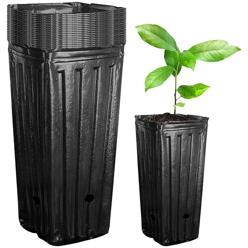 20Pcs Deep Nursery Treepots Deep Plastic Nursery Treepots Tall Seedling Flower Plant Container For Indoor Outdoor Grande Plant